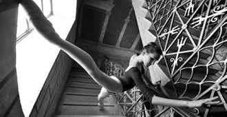Dancer inside architecture